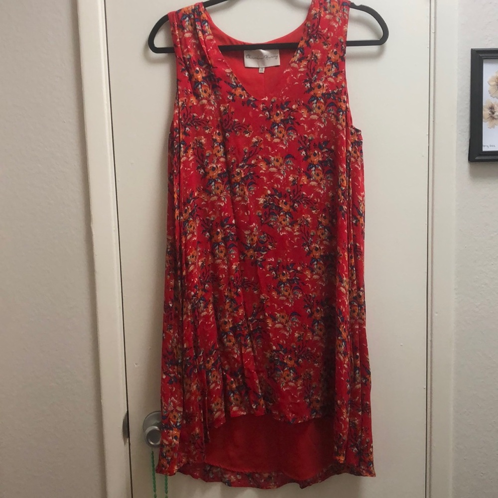 Red floral dress